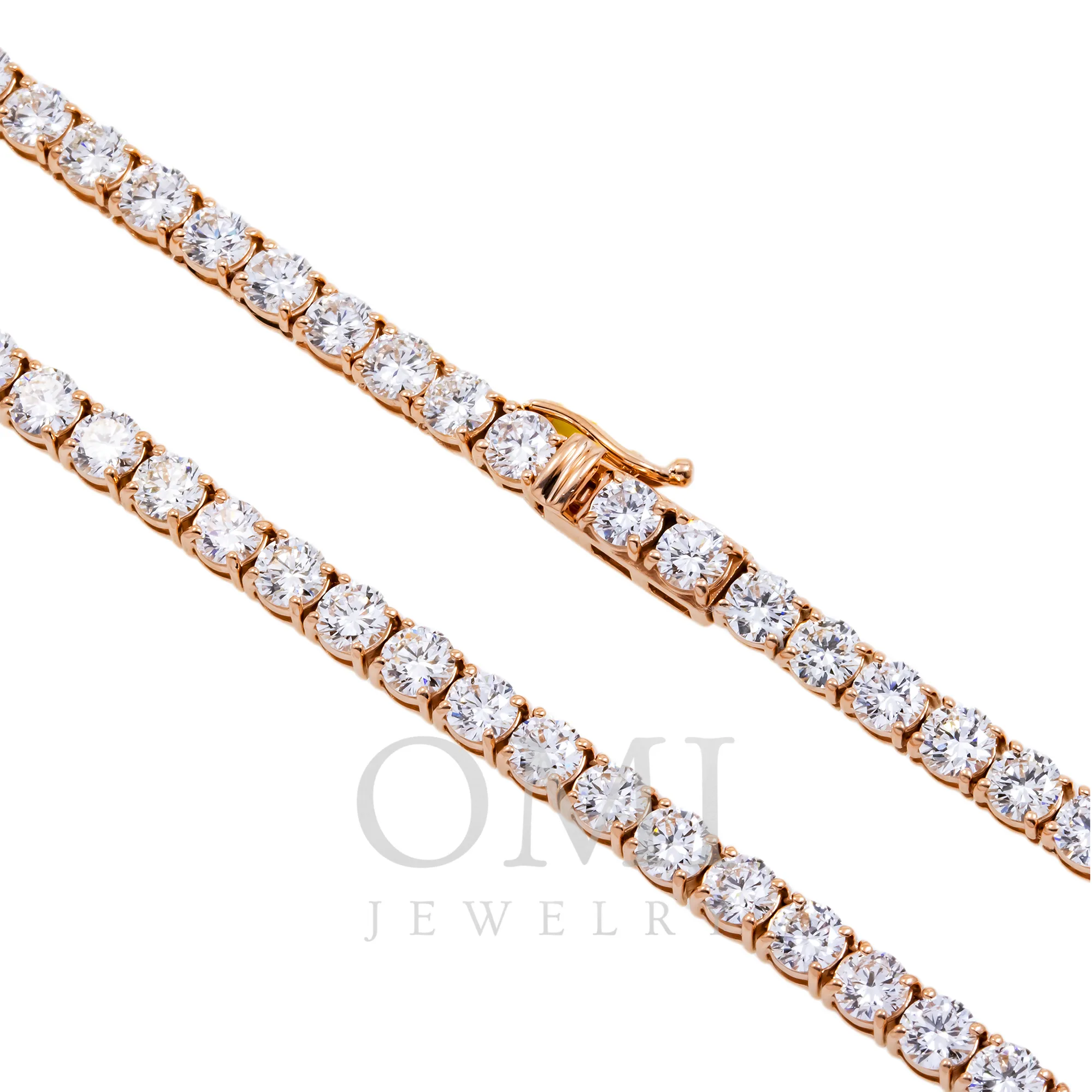 14K GOLD ROUND DIAMOND TENNIS CHAIN 37.48 CT