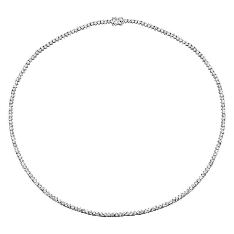 3 Prong Diamond Tennis Necklace