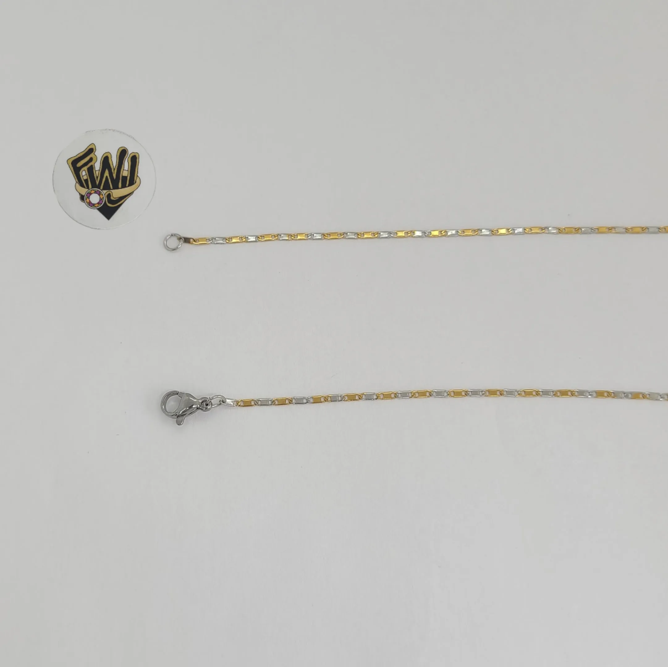 (4-3106) Stainless Steel - 1.5mm Two Tone Mariner Chain.