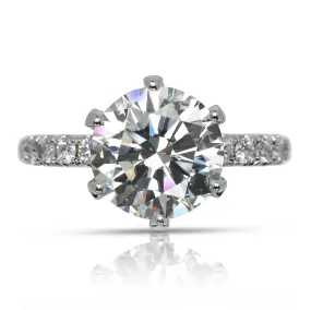 ADELE 7 Carat Round Diamond Engagement Ring in 18K White Gold GIA CERTIFIED 6 ct J Color SI1 Clarity BY MIKE NEKTA