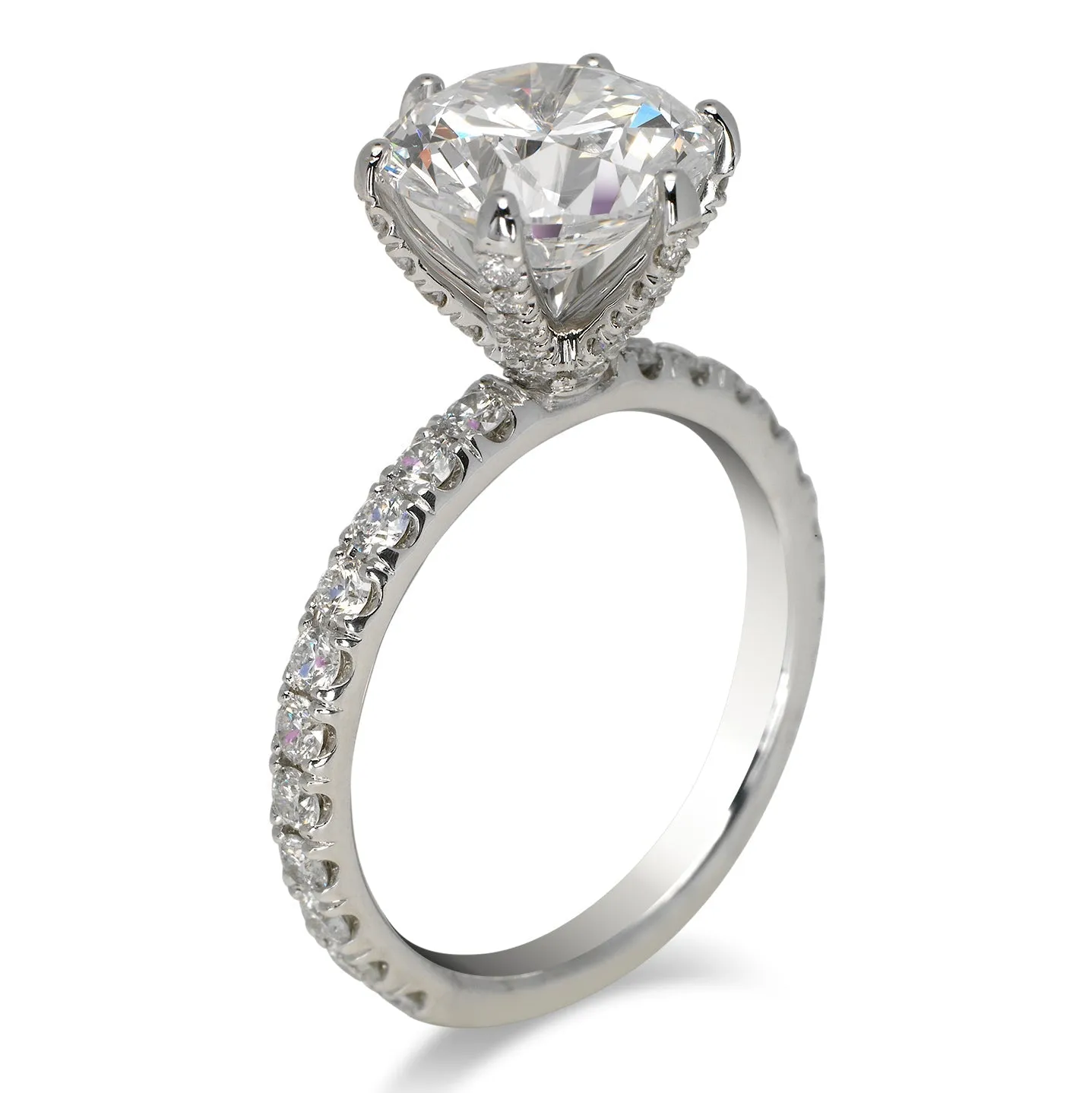 ADELE 7 Carat Round Diamond Engagement Ring in 18K White Gold GIA CERTIFIED 6 ct J Color SI1 Clarity BY MIKE NEKTA