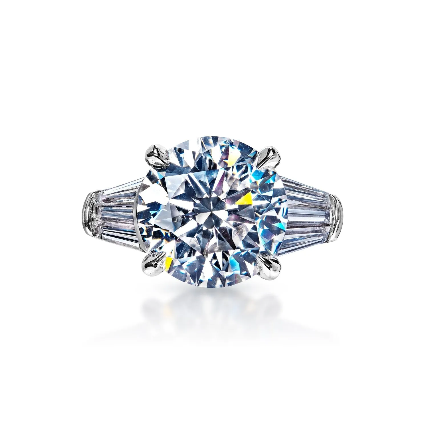 Alanna 6 Carats E VS1 Round Brilliant Diamond Engagement Ring in Platinum