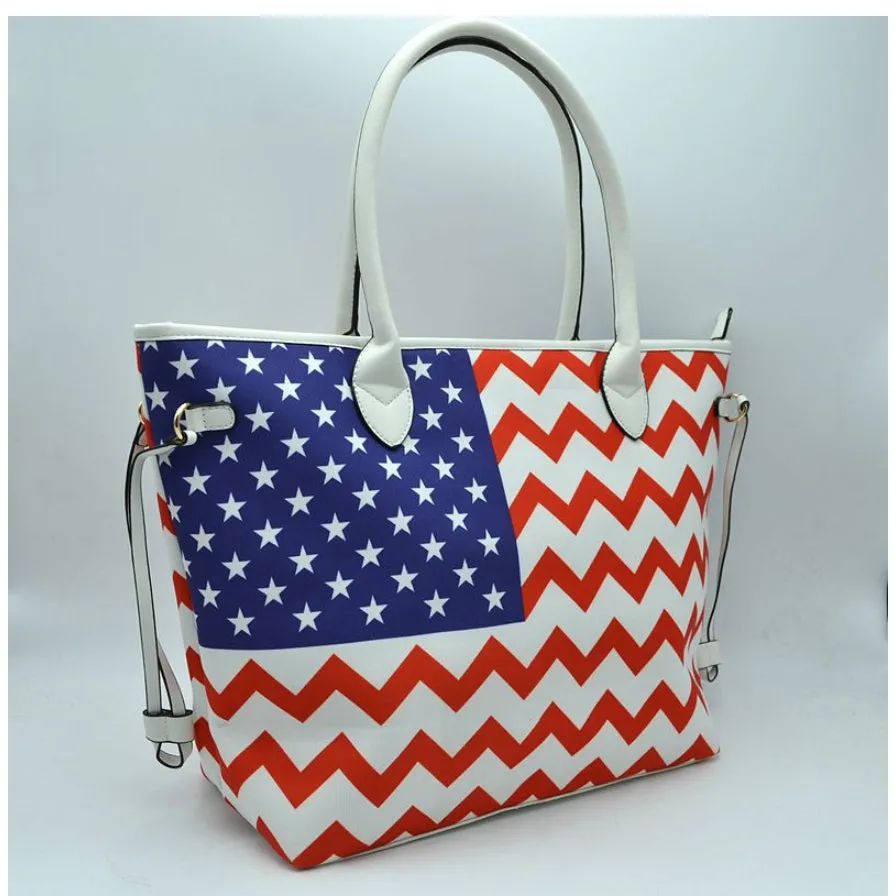 American Flag Tote - leopard