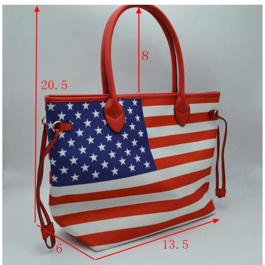 American Flag Tote - leopard