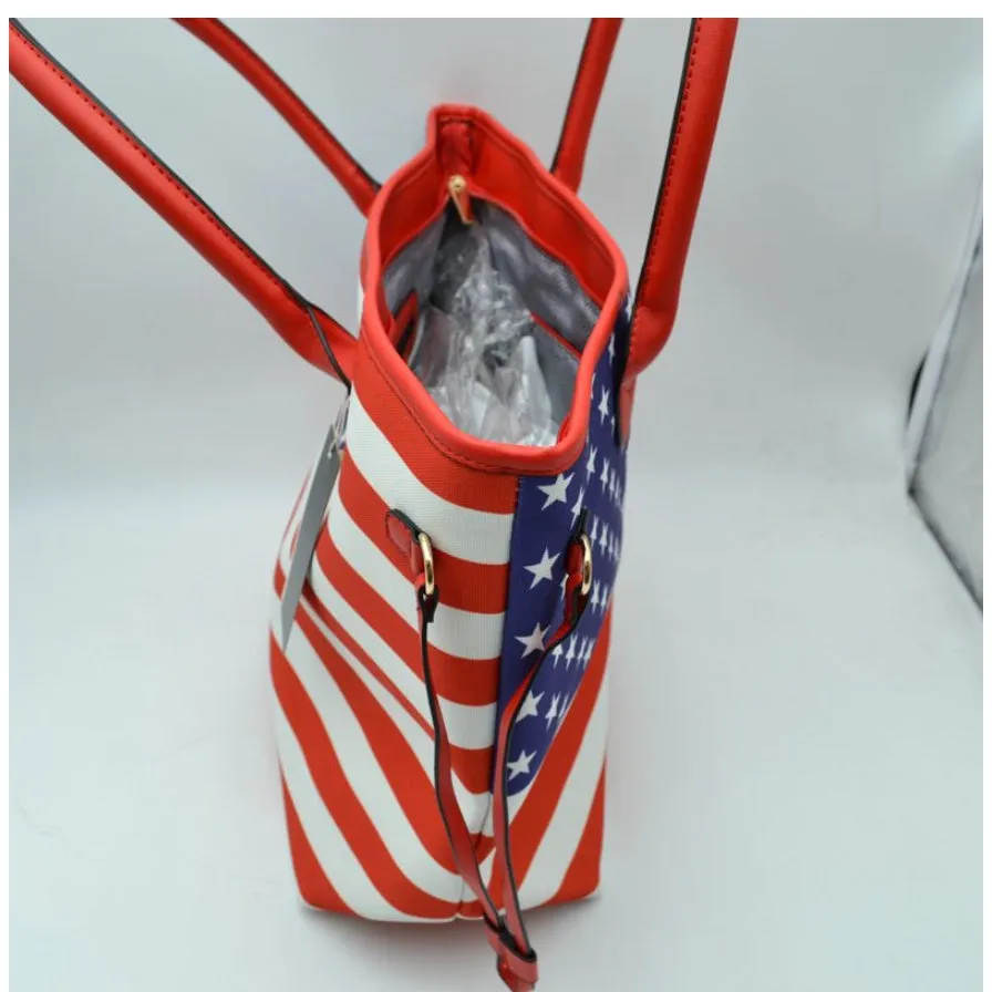 American Flag Tote - leopard