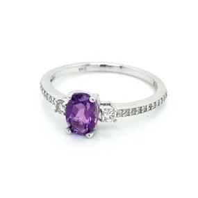 Amethyst and Diamond Ring