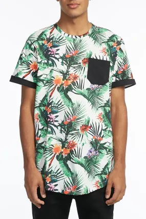 Amnesia Guys Tropical Black Pocket Tee