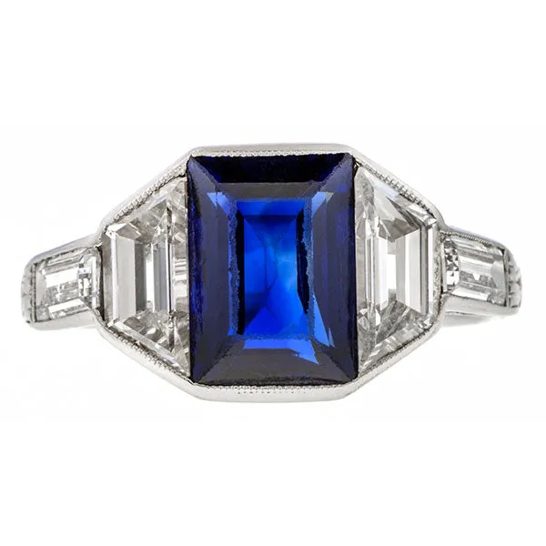 Art Deco Sapphire & Diamond Ring