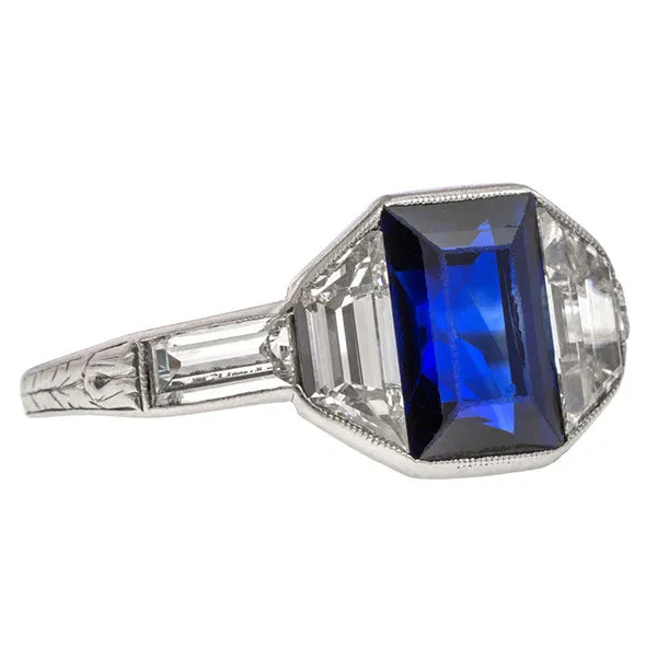 Art Deco Sapphire & Diamond Ring