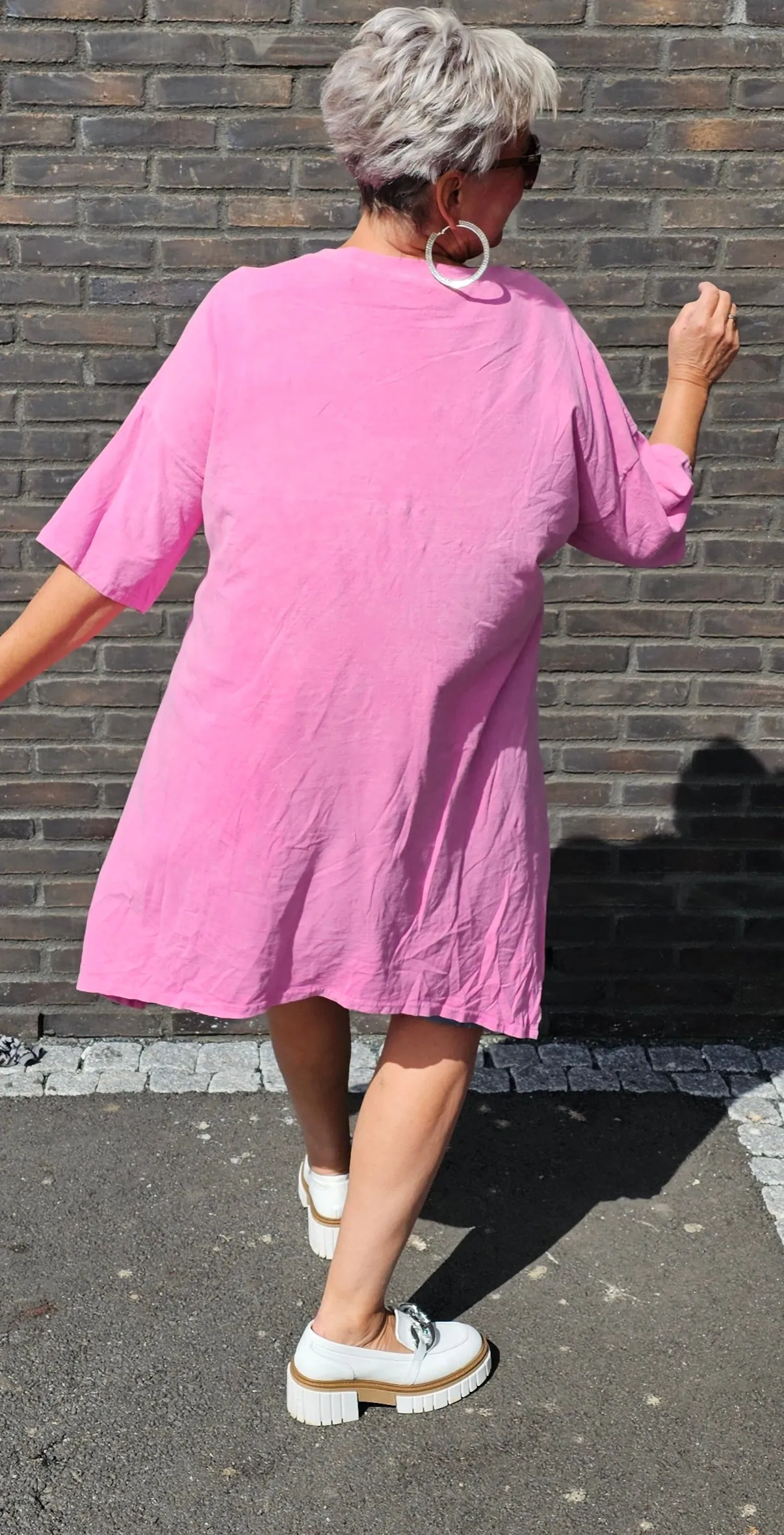 Baggy Swim Long Top Pink