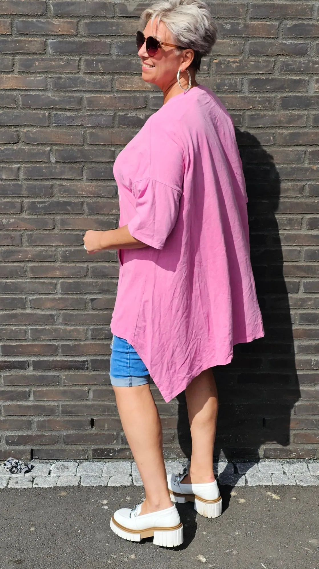 Baggy Swim Long Top Pink