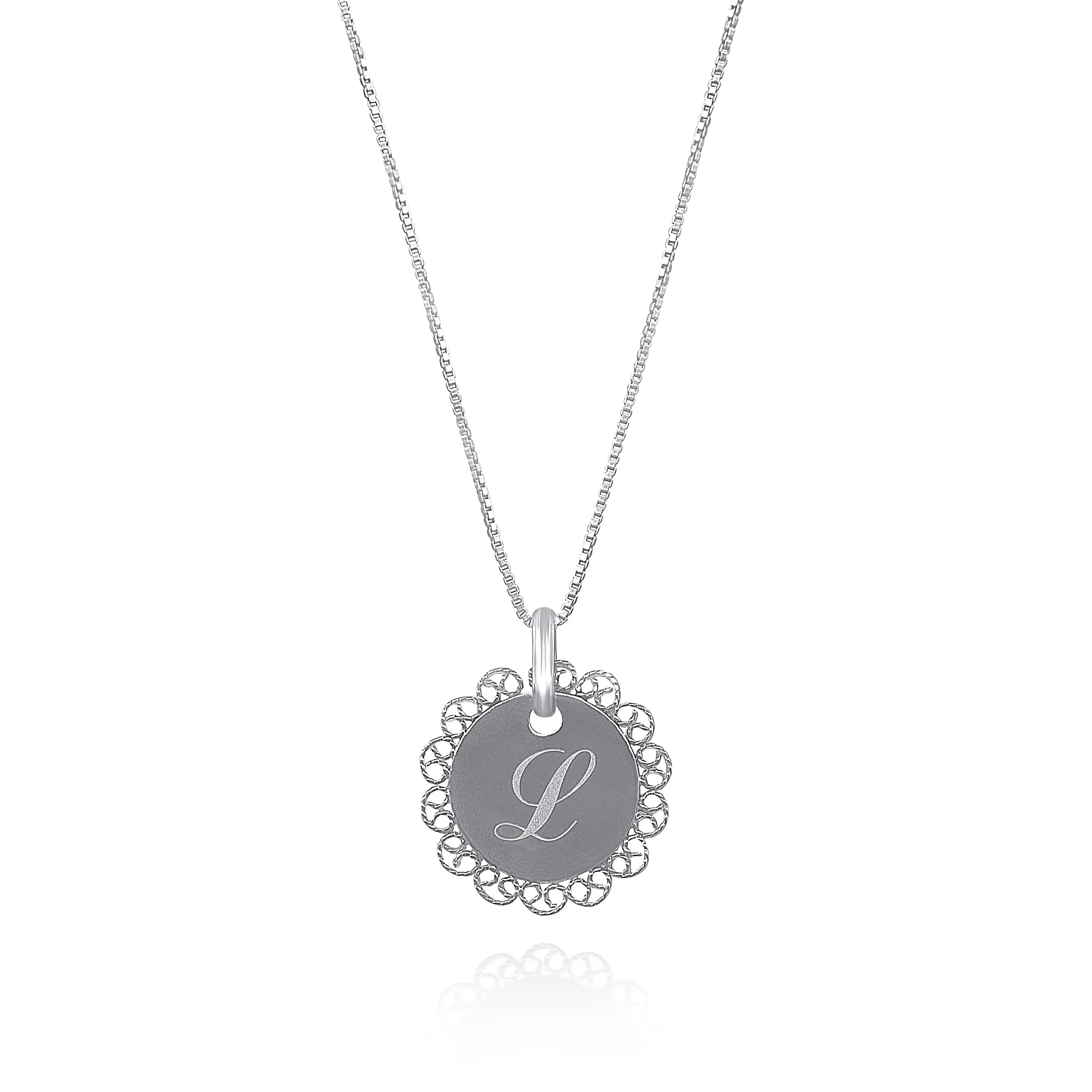 BAILEY CIRCLE SILVER ENGRAVABLE NECKLACE