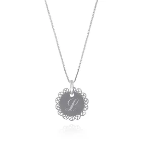 BAILEY CIRCLE SILVER ENGRAVABLE NECKLACE