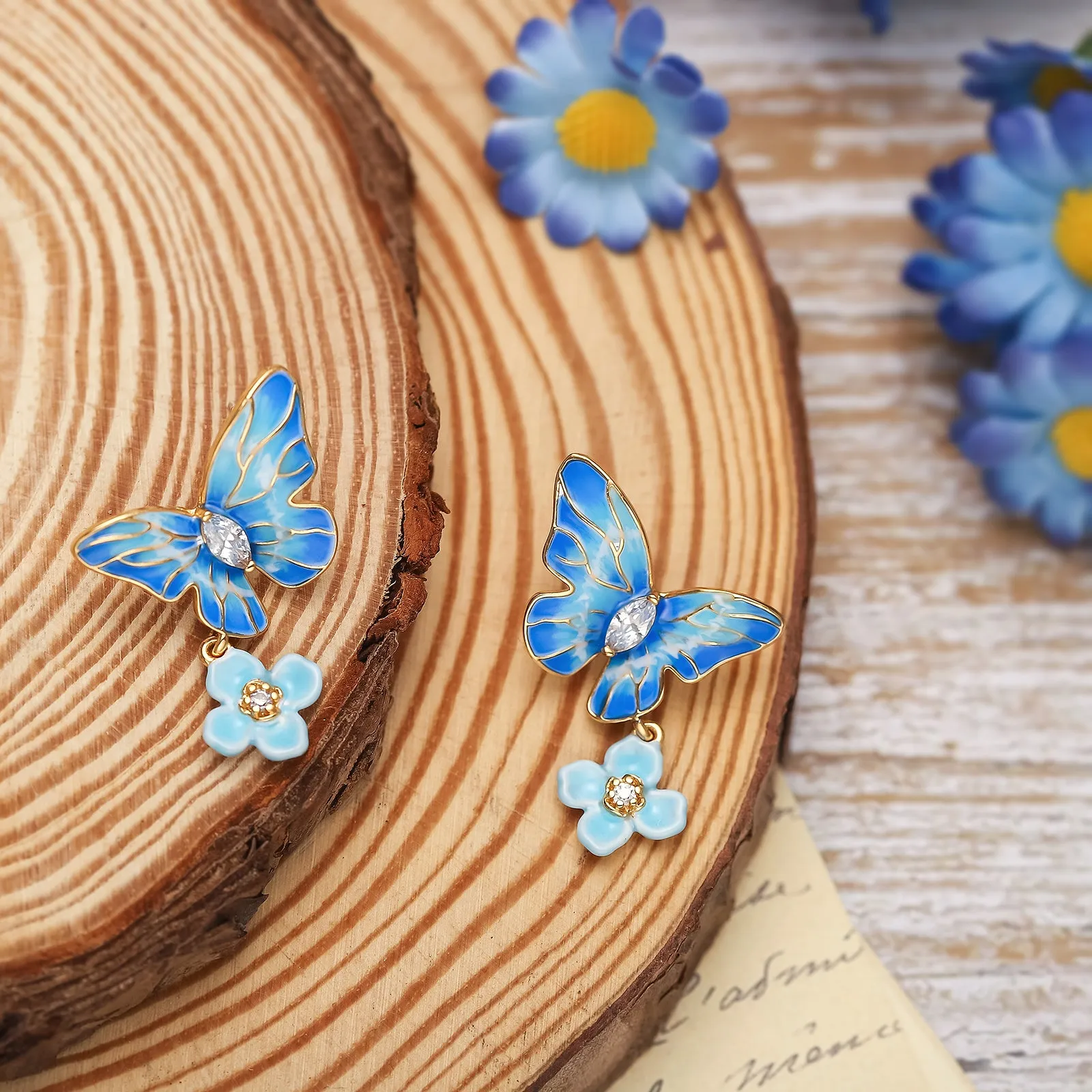 Blue Morpho Butterfly Earrings