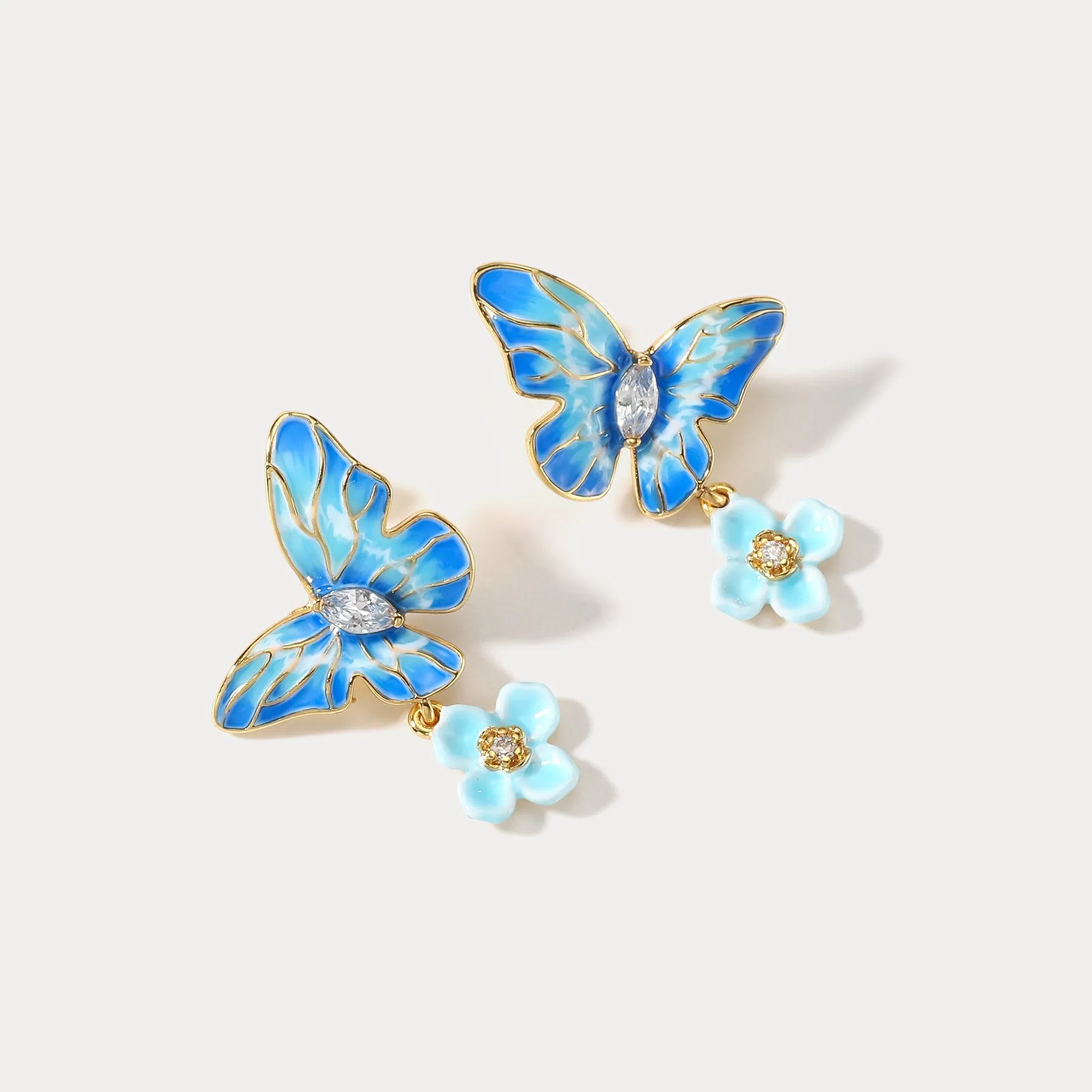 Blue Morpho Butterfly Earrings