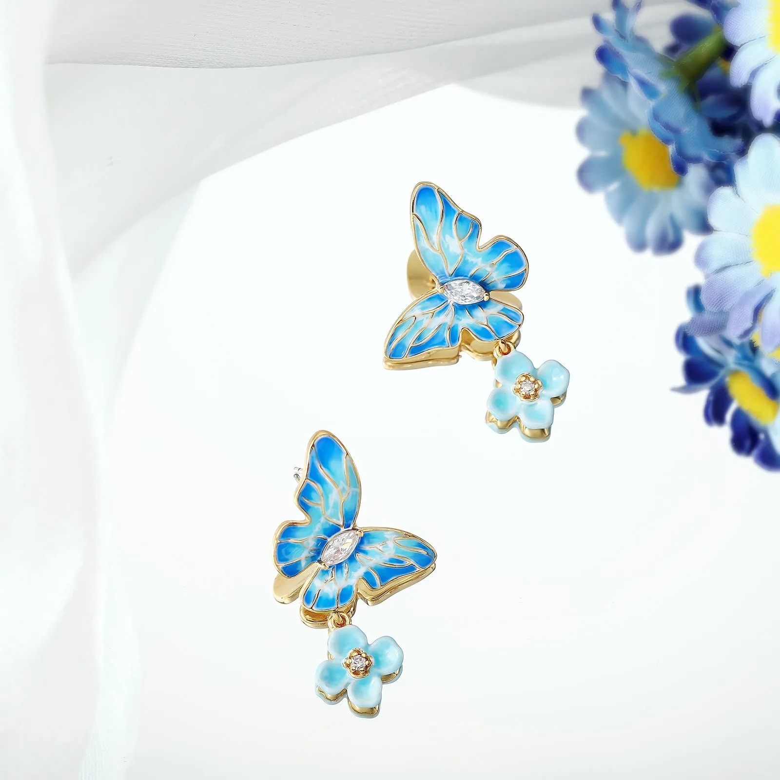 Blue Morpho Butterfly Earrings