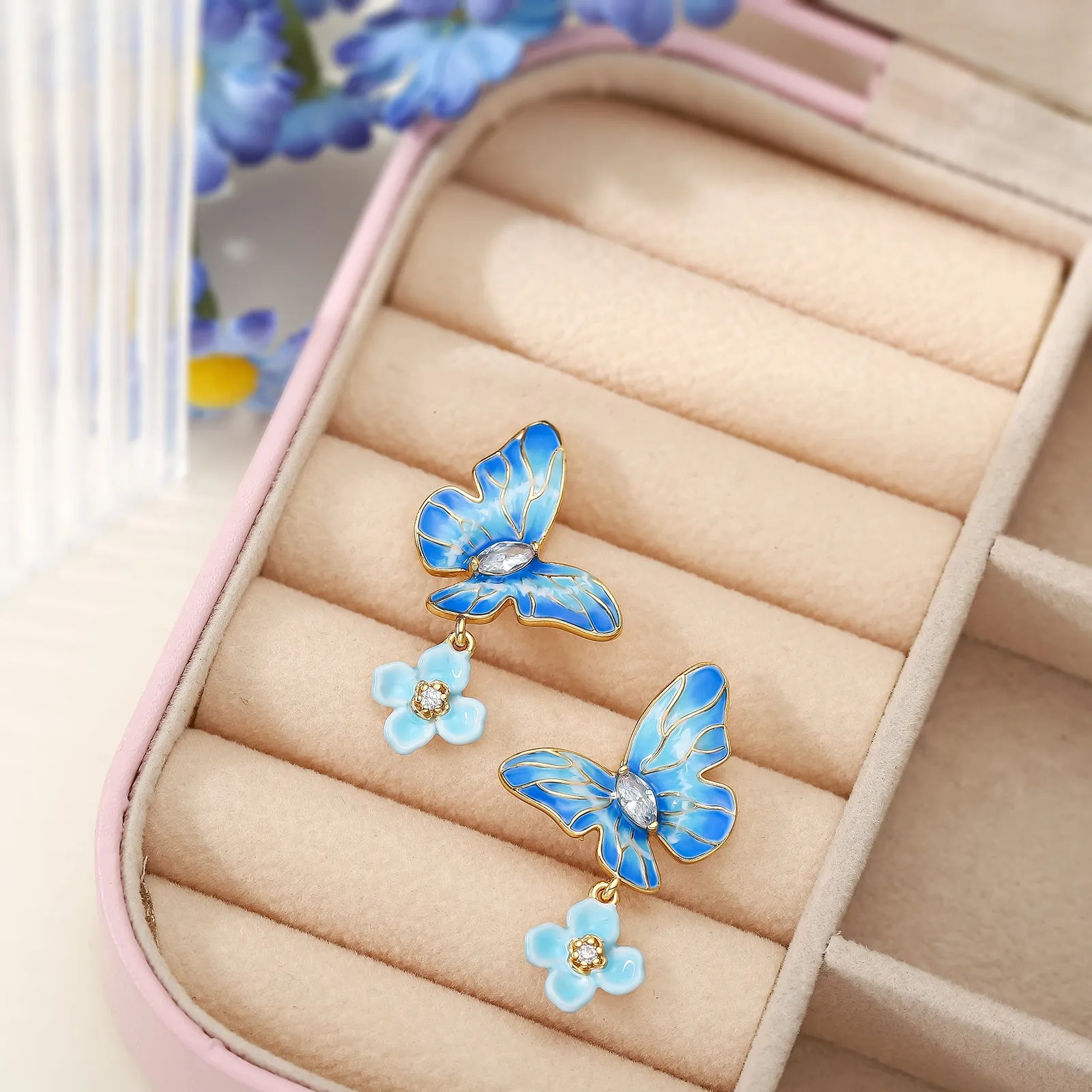 Blue Morpho Butterfly Earrings