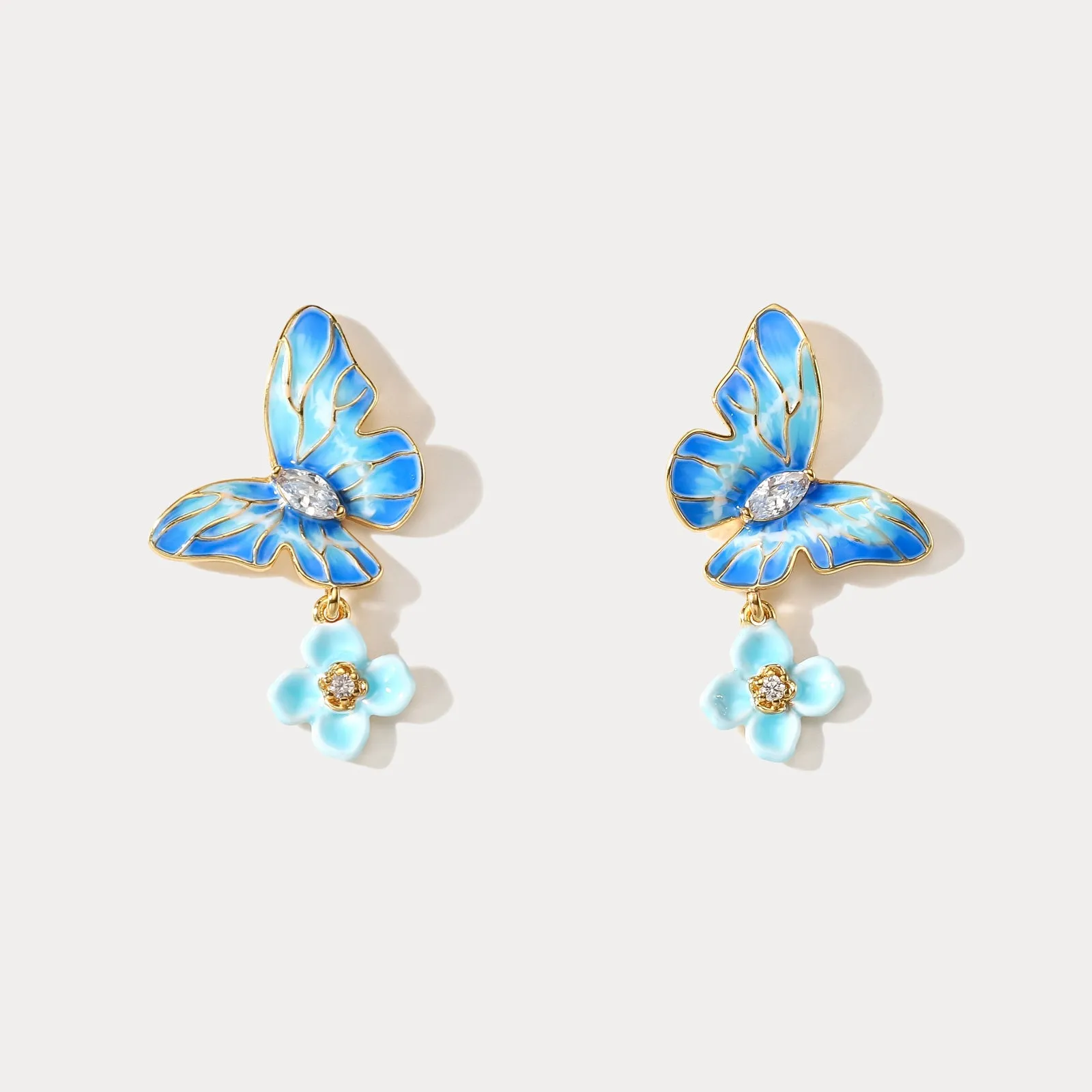 Blue Morpho Butterfly Earrings