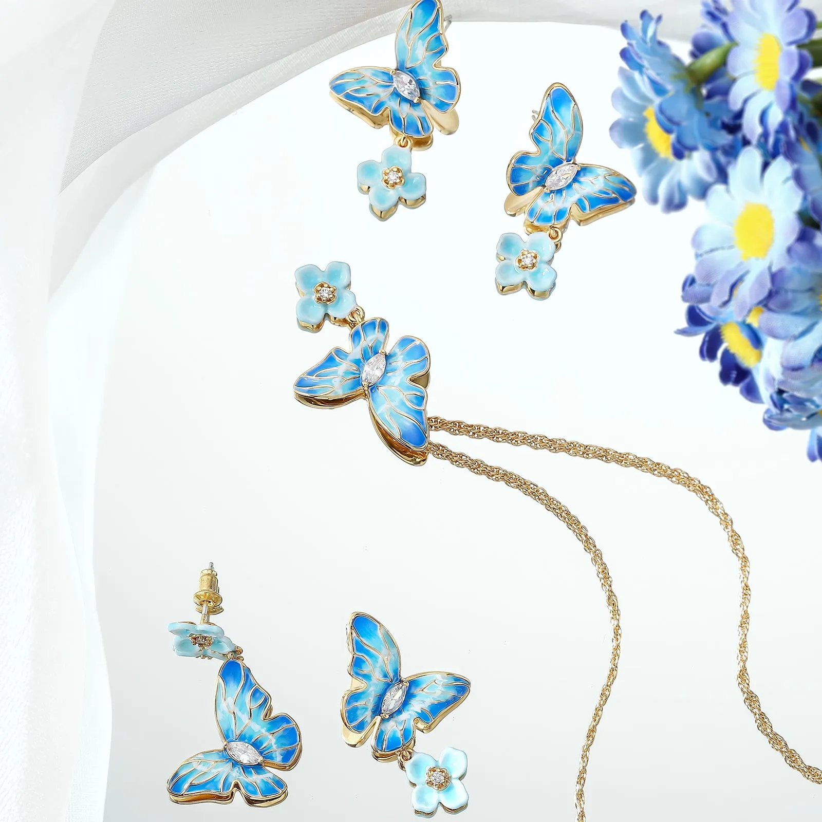 Blue Morpho Butterfly Earrings