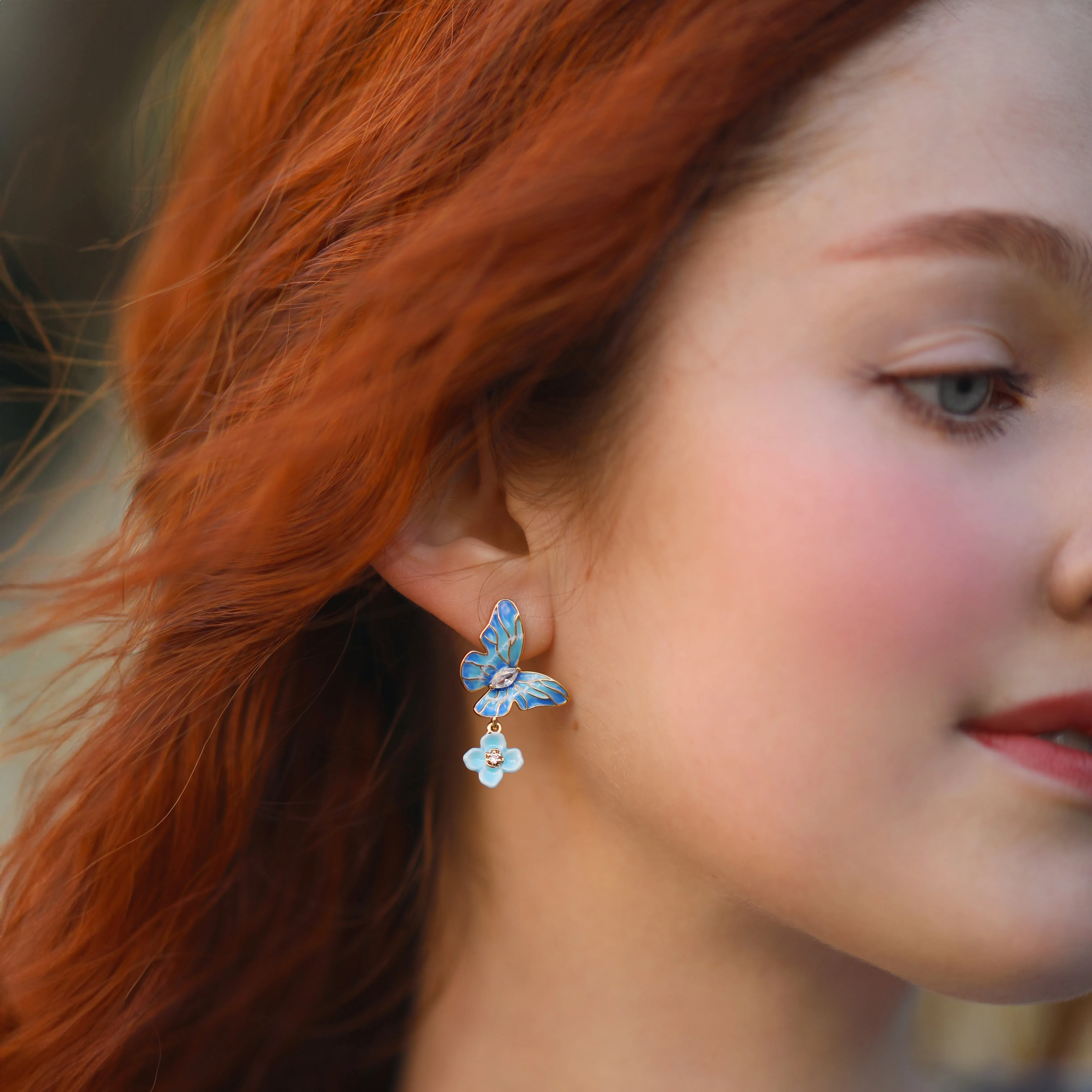 Blue Morpho Butterfly Earrings