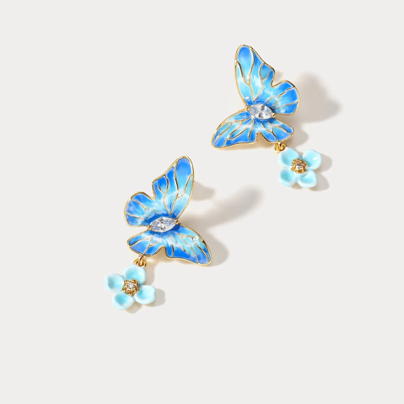 Blue Morpho Butterfly Earrings