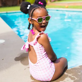 Bow Back Swimsuit - Pink Gingham