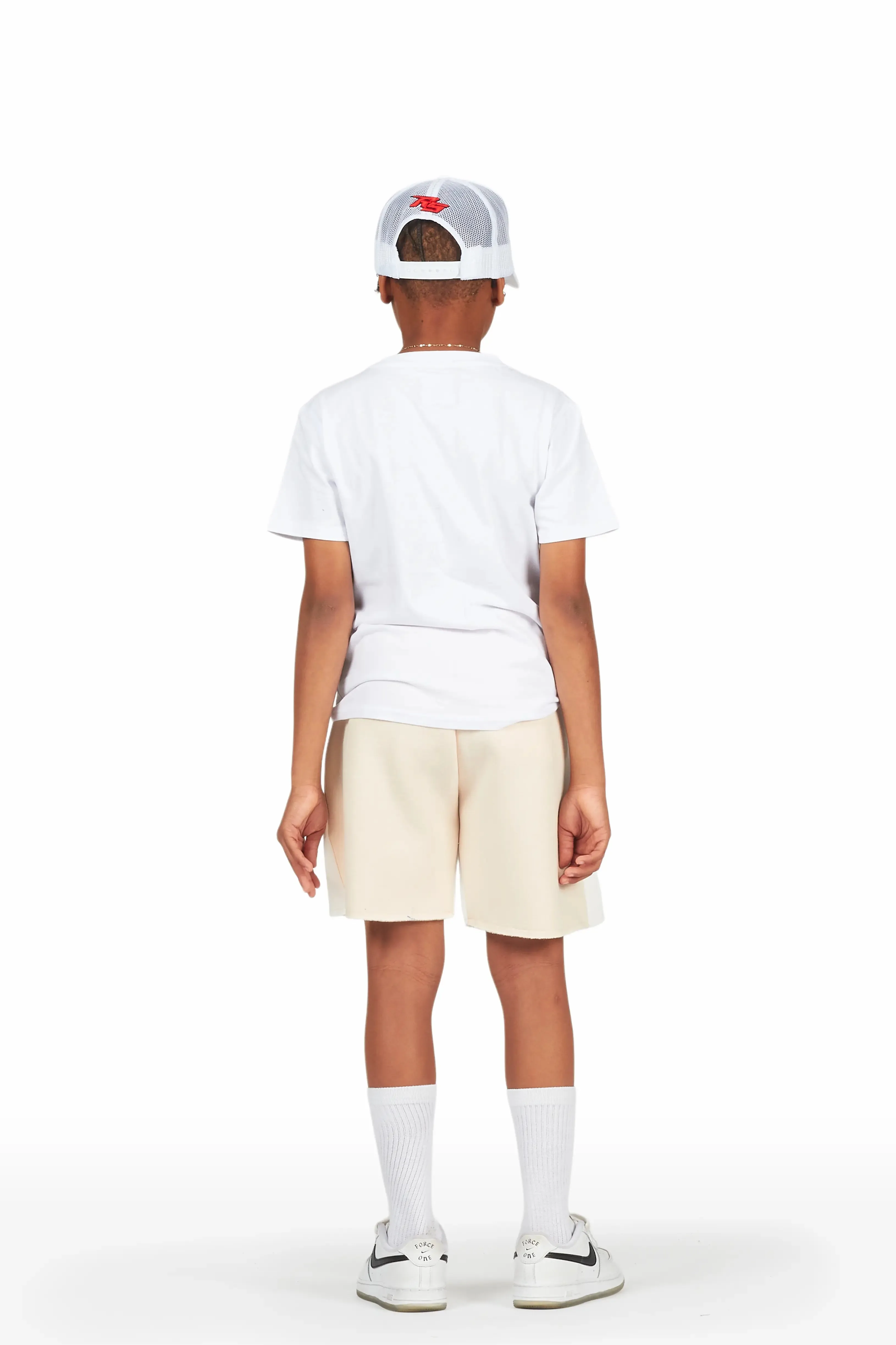 Boys Art Dist. White/Beige Short Set