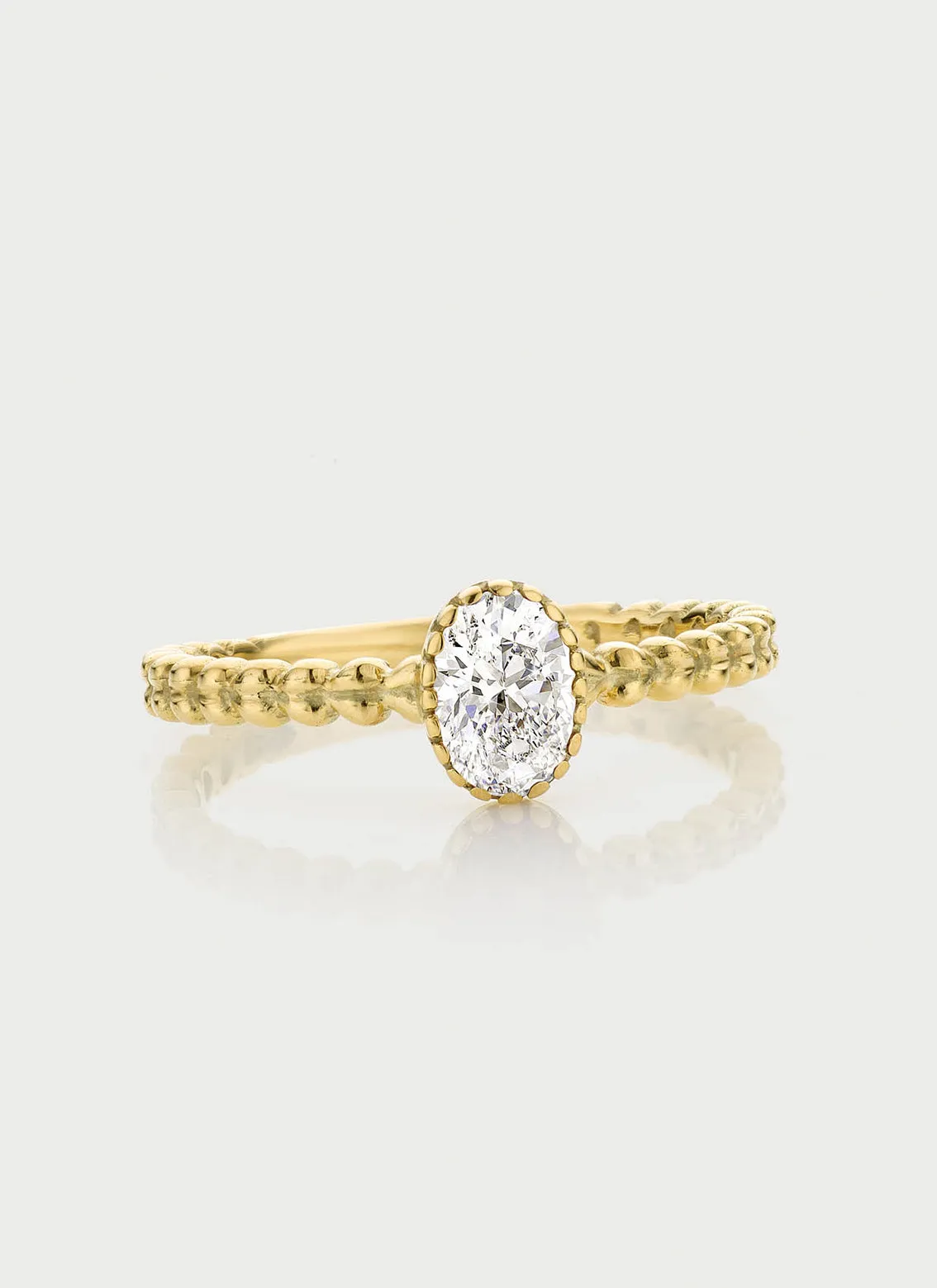 Caes moissanite april birthstone ring 14k gold