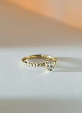 Caes moissanite april birthstone ring 14k gold