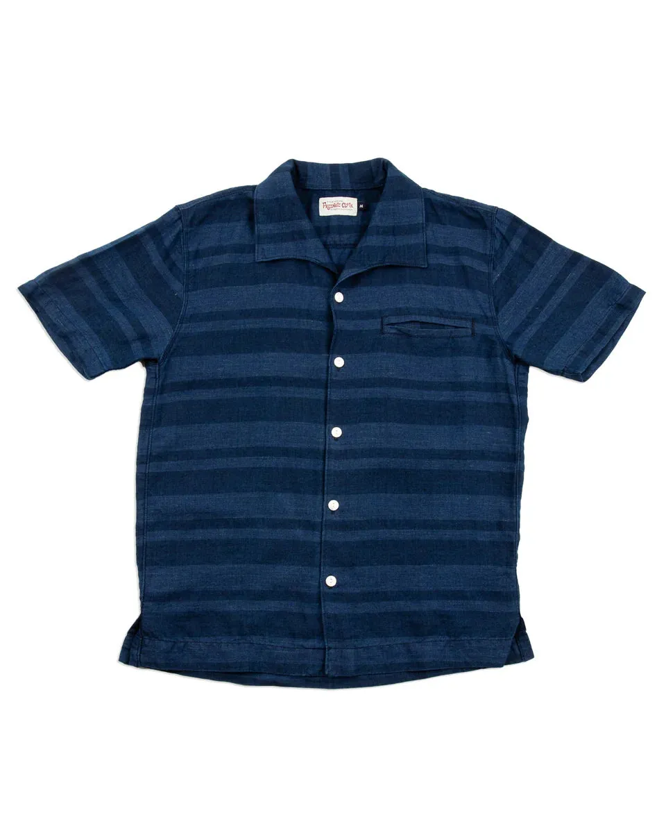 Cayucos S/S Shirt | Indigo Stripe | Freenote Cloth