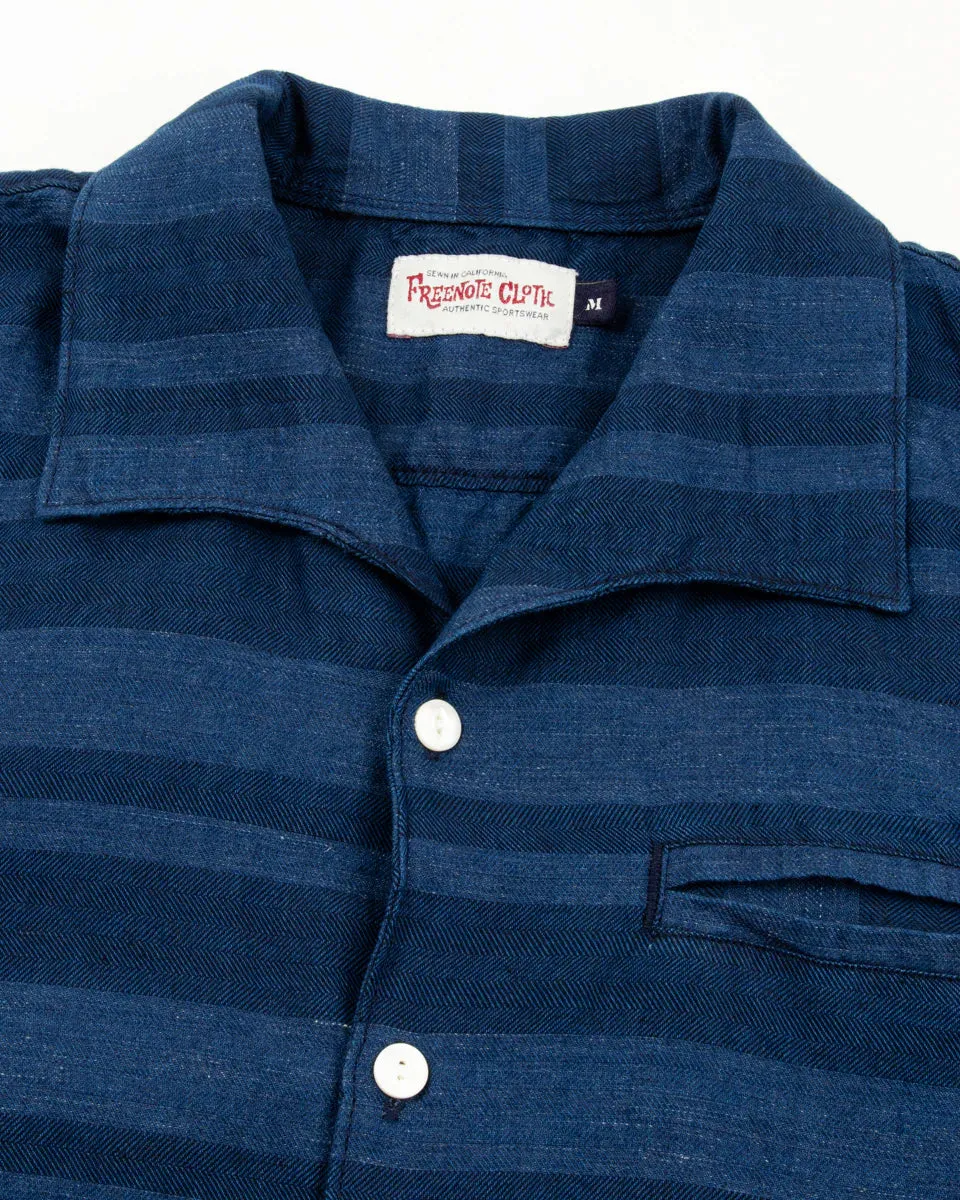 Cayucos S/S Shirt | Indigo Stripe | Freenote Cloth