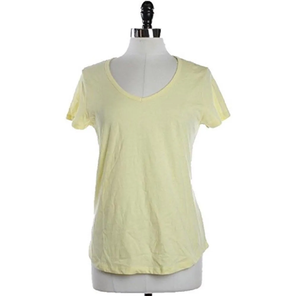 Charter Club Women's Short-Sleeve Pajama Top, Lemon Butter, M