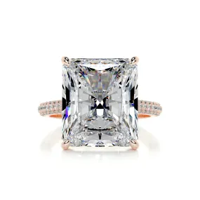 Cher Moissanite & Diamonds Ring   (4.8 Carat) -14K Rose Gold (RTS)