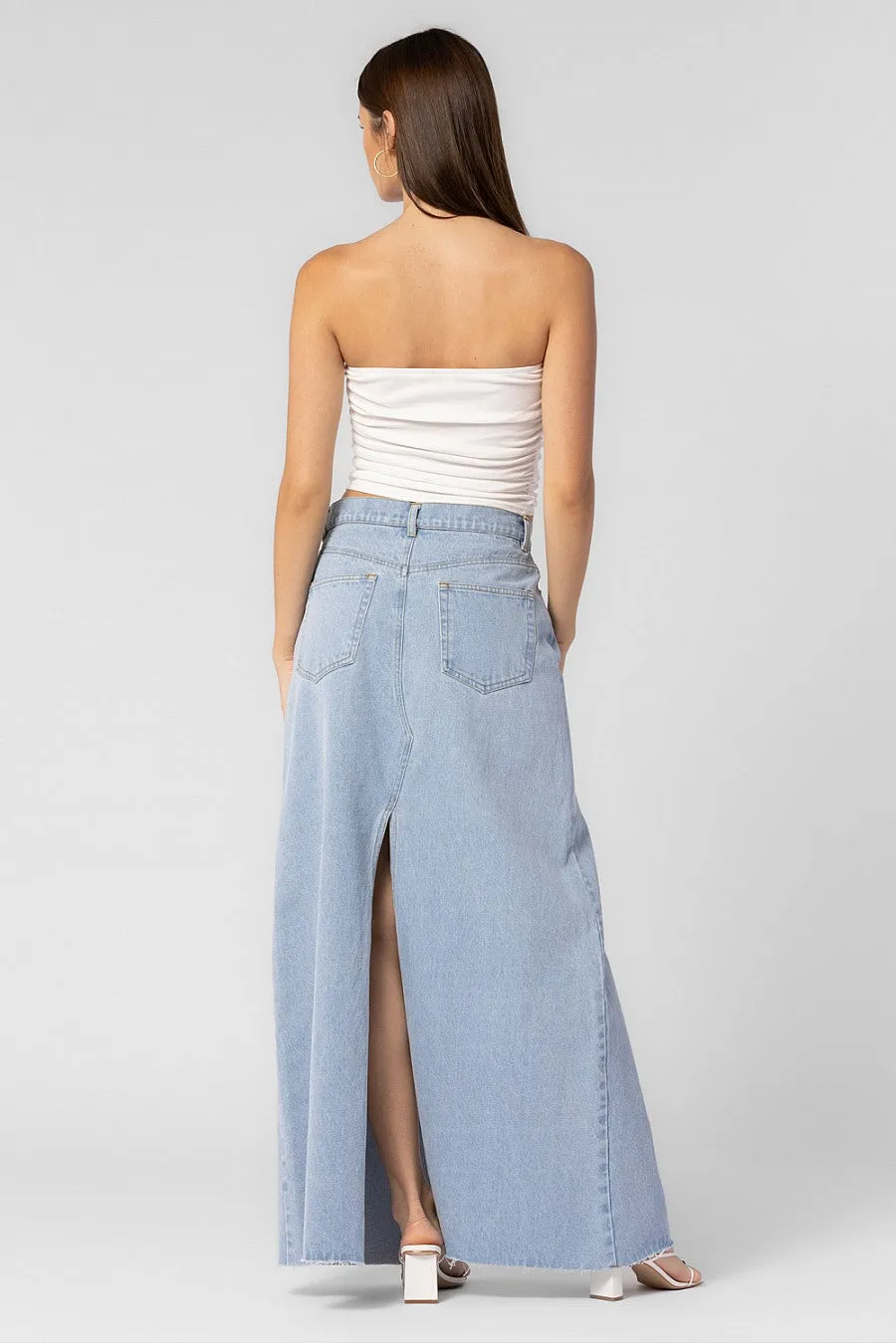 Criss Cross Denim Skirt