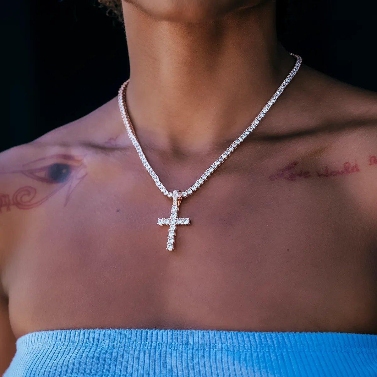 Diamond Cross in Rose Gold