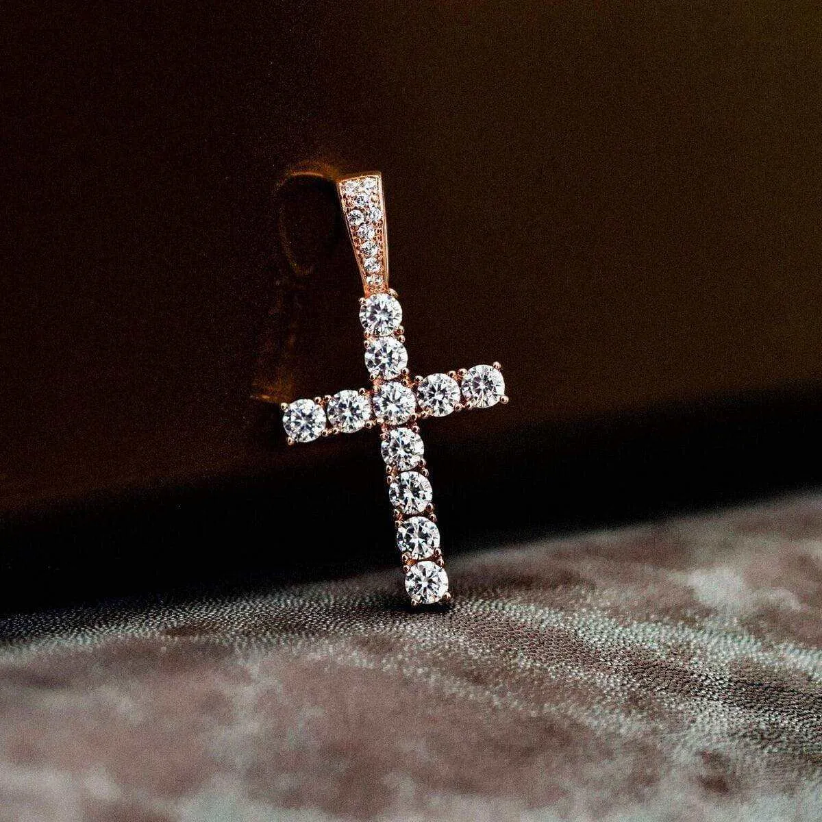 Diamond Cross in Rose Gold