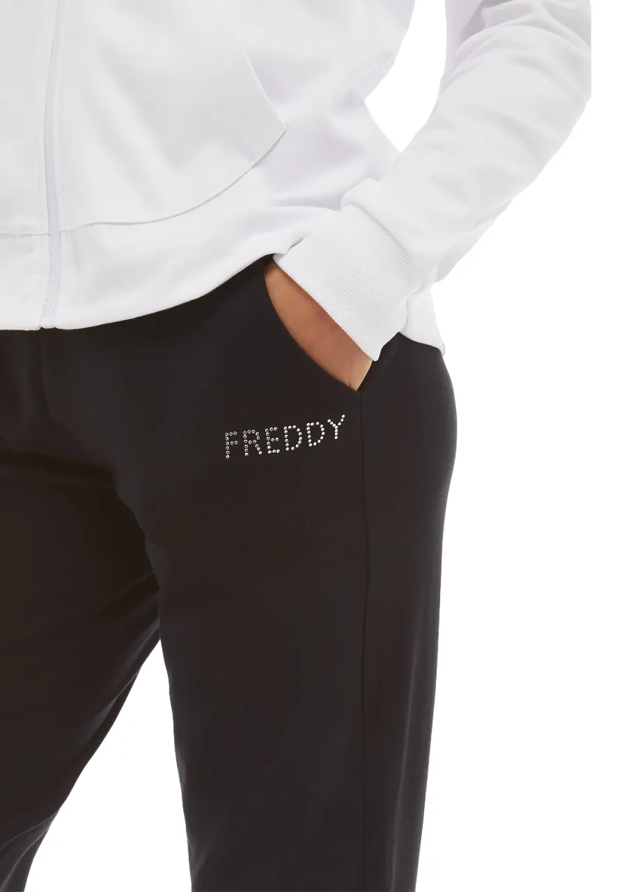 Freddy women's tracksuit with hood S4WTRK7 WN white black