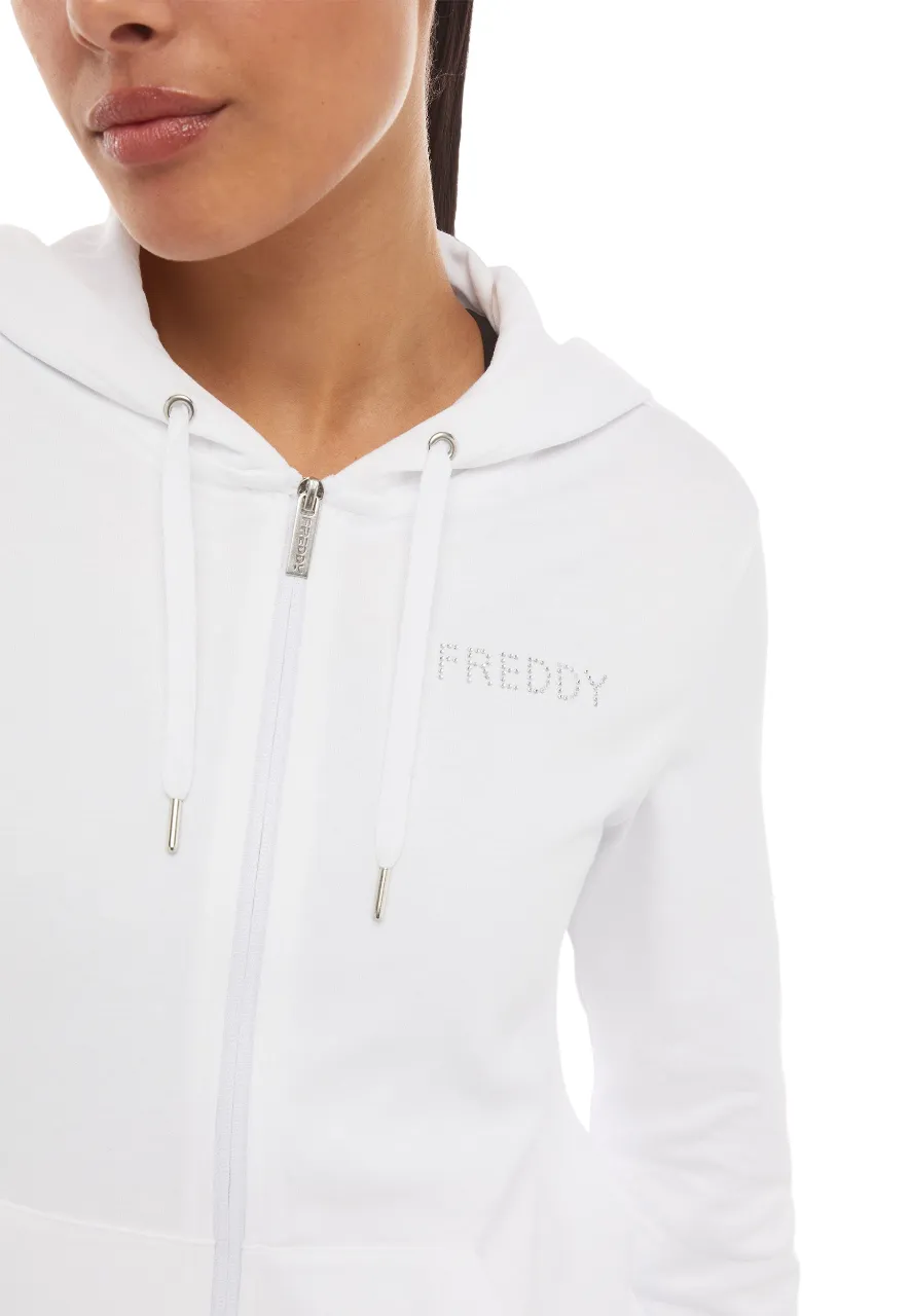 Freddy women's tracksuit with hood S4WTRK7 WN white black