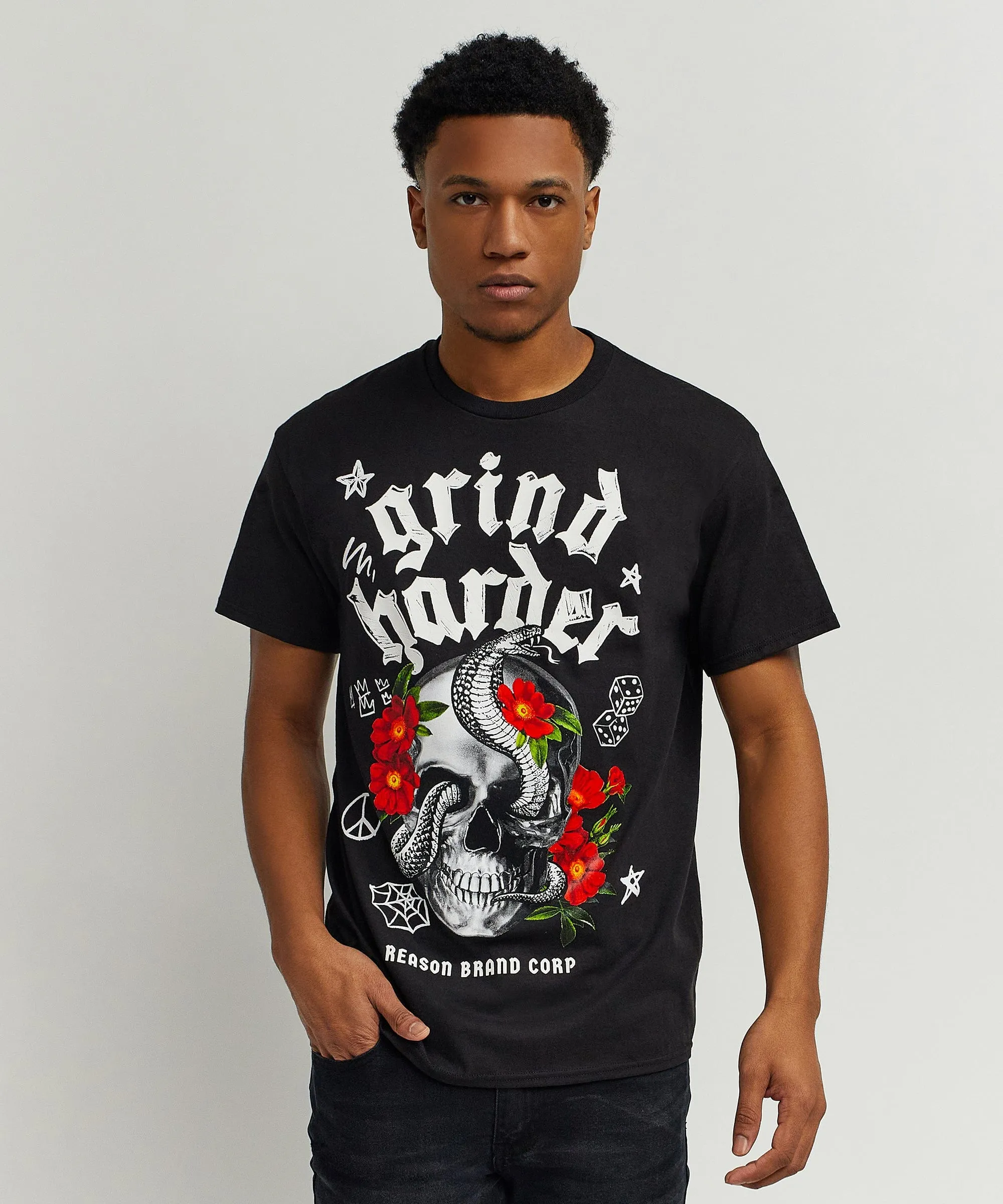 Grind Harder Short Sleeve Tee - Black