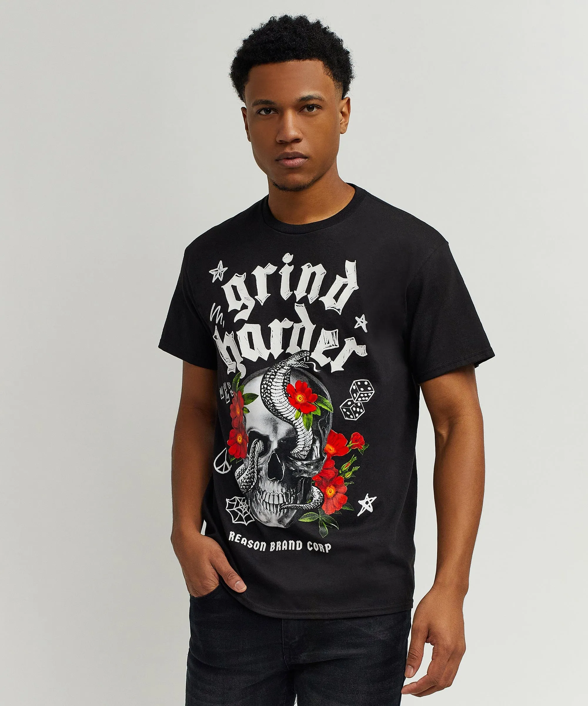 Grind Harder Short Sleeve Tee - Black