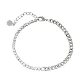 Half Tennis Cuban Bracelet