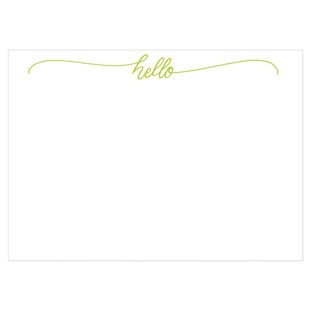 Hello Script Blank Correspondence Cards - 20 Cards & 20 Envelope