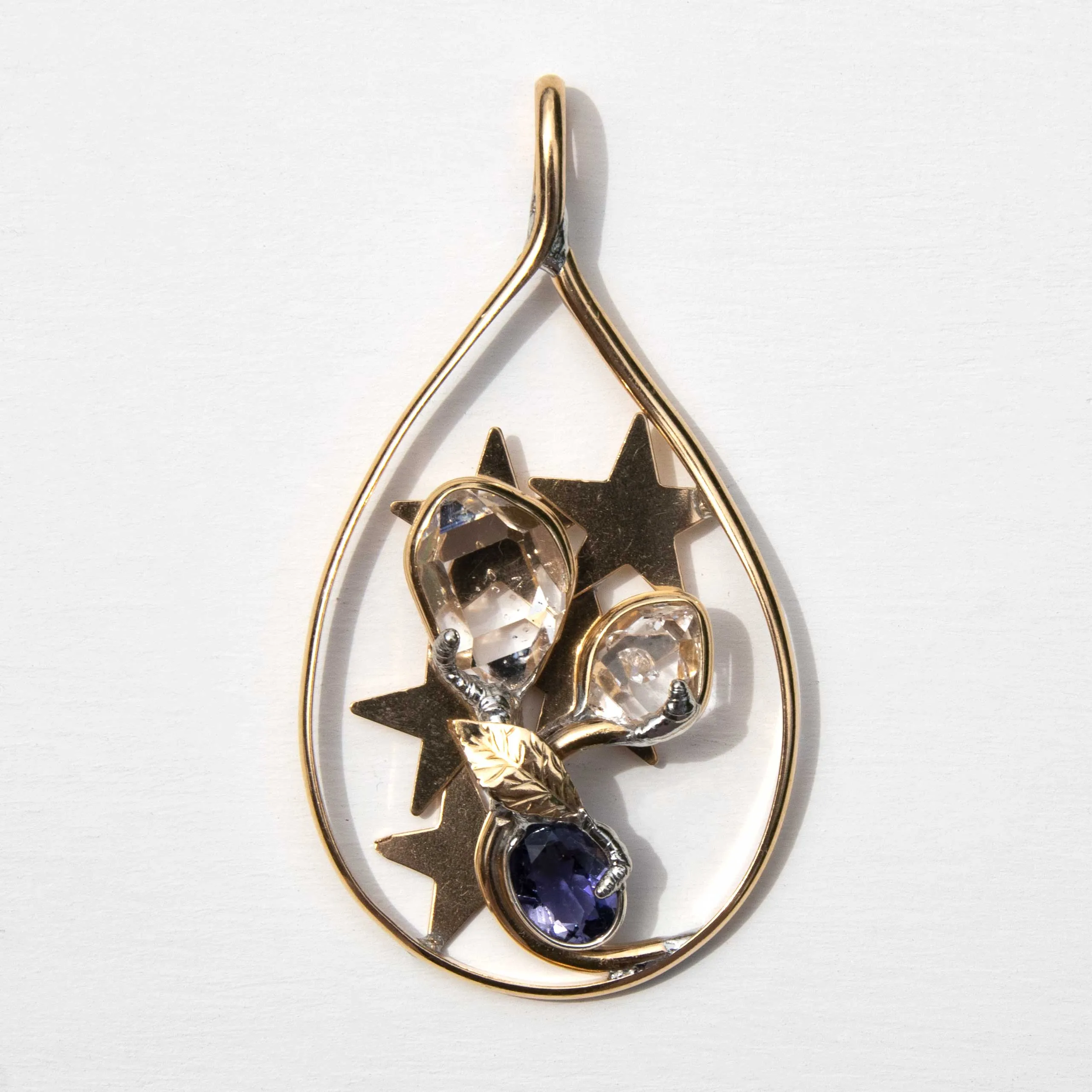 Herkimer Diamond & Iolite - Pendant