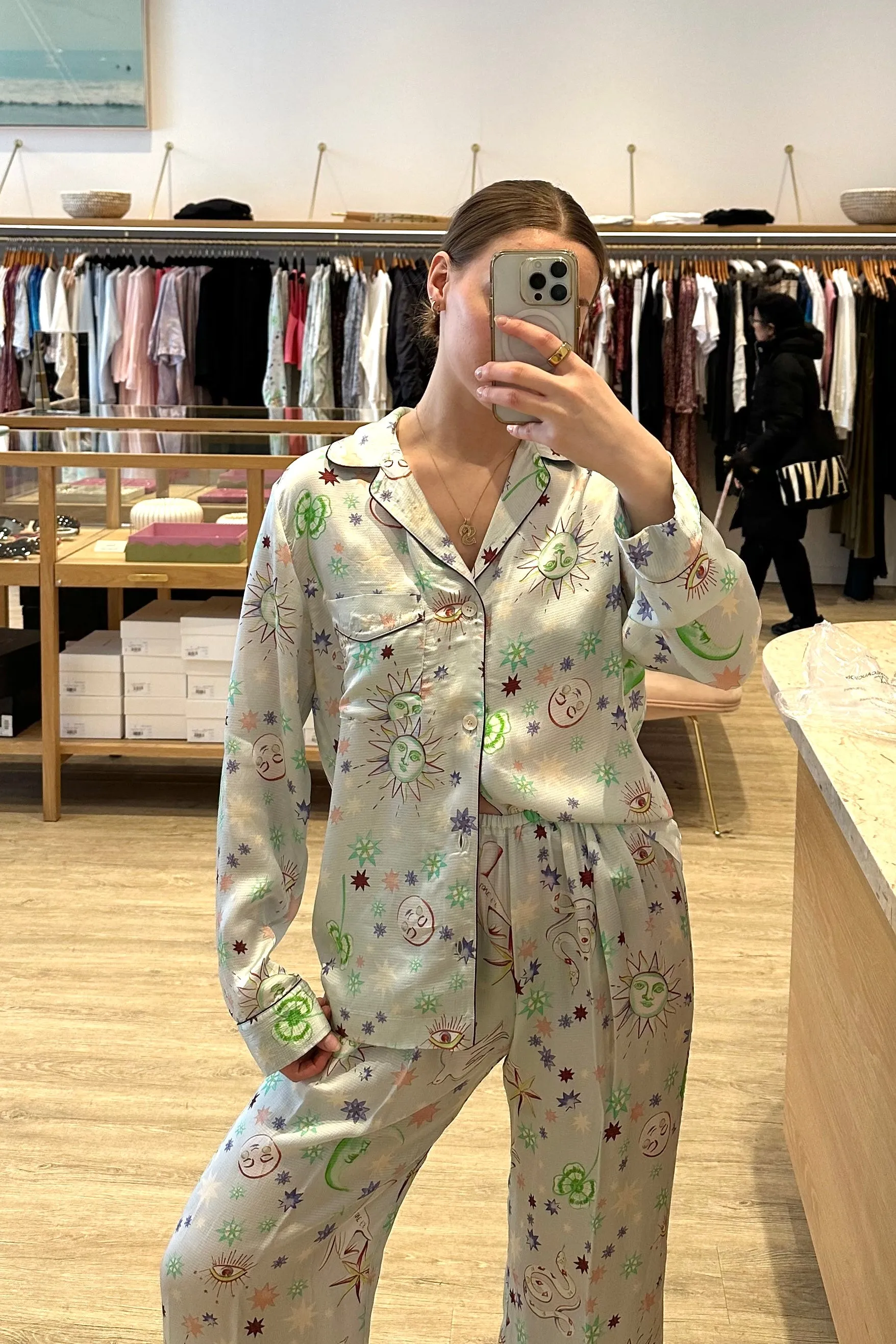 LOVE ALCHEMY SATIN PAJAMA SHIRT