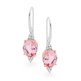 Morganite and diamond earrings