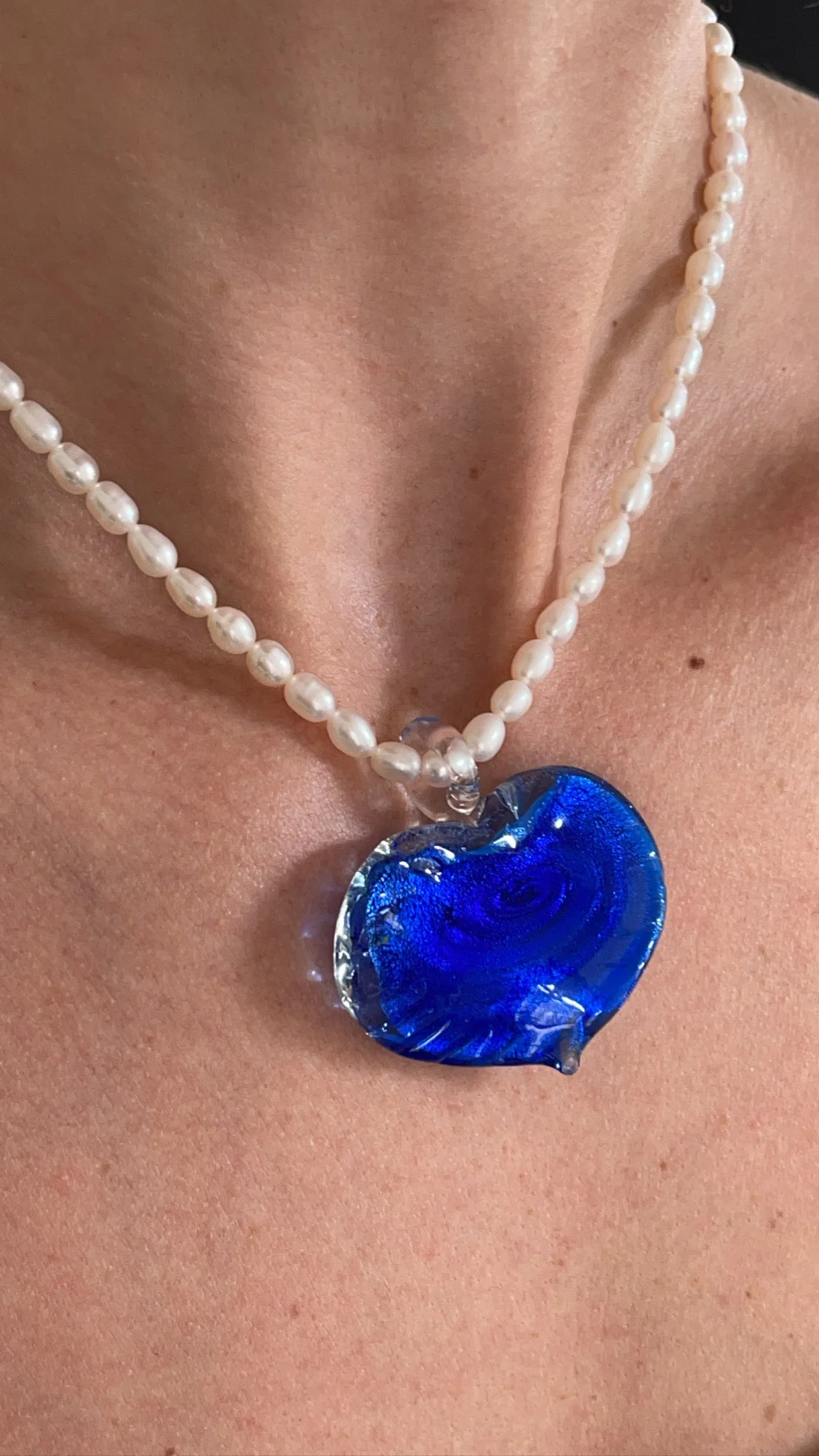 Murano Amore Necklace - Blue