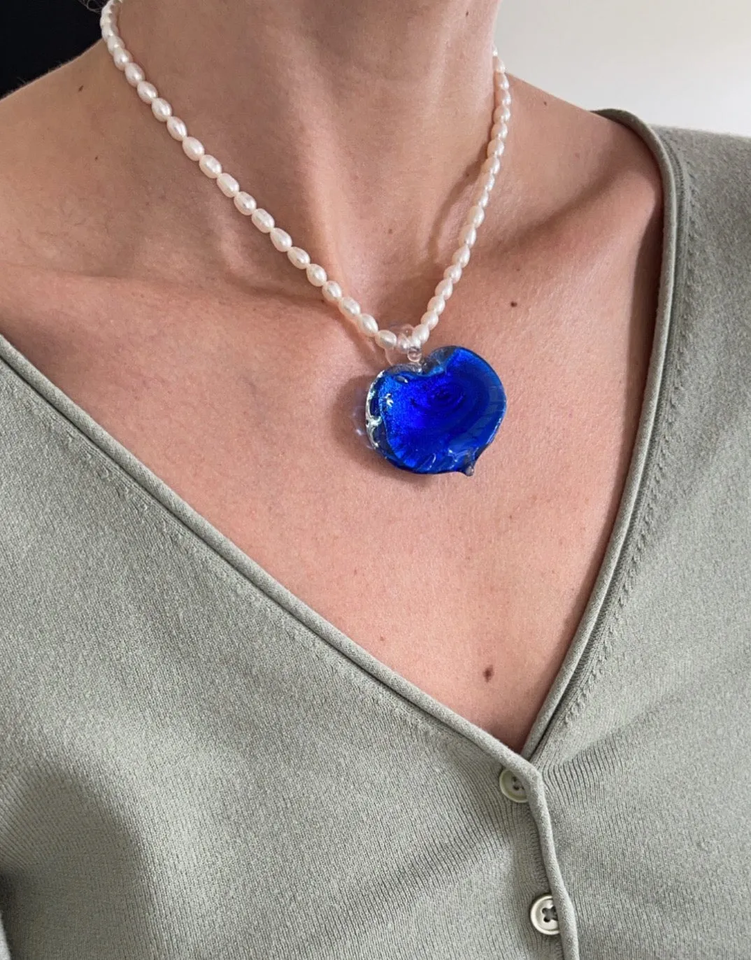 Murano Amore Necklace - Blue