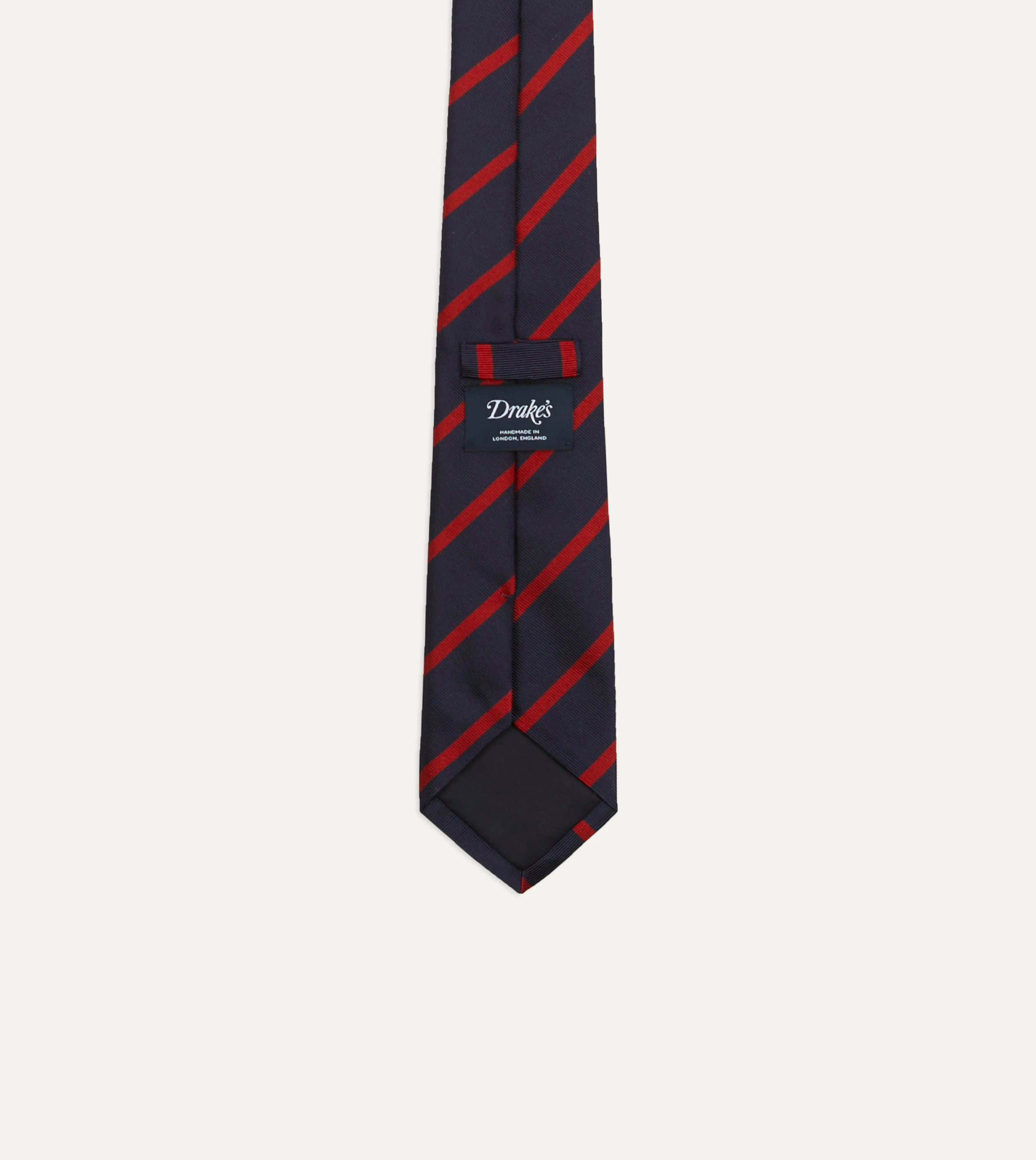 Navy and Red Stripe Repp Silk Tie