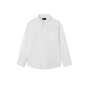 Nukutavake L/S Micro Print Shirt _White 7167-67