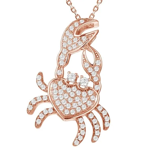 Pavé Dancing Crab Pendant